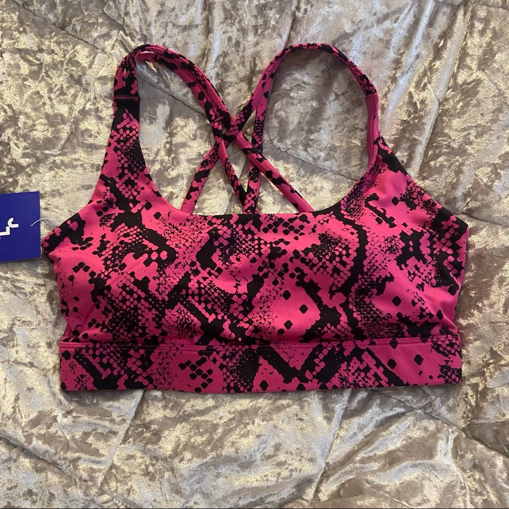 Target Joy Lab Hot Pink Snake Strappy Sports Bra